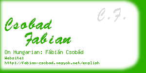 csobad fabian business card