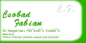 csobad fabian business card